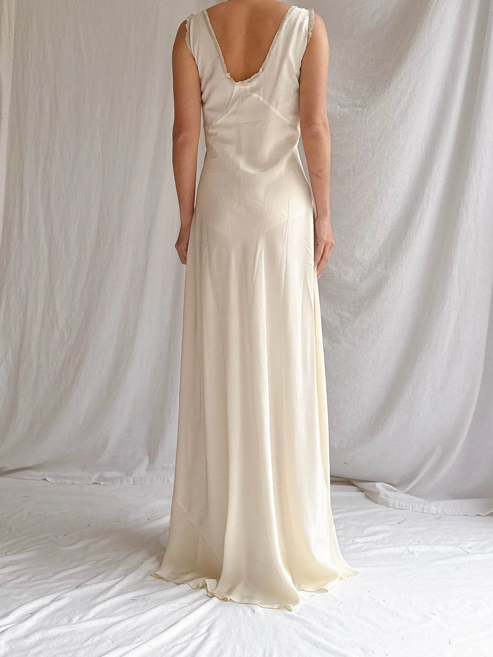 1930s Crepe Slip Dress - M