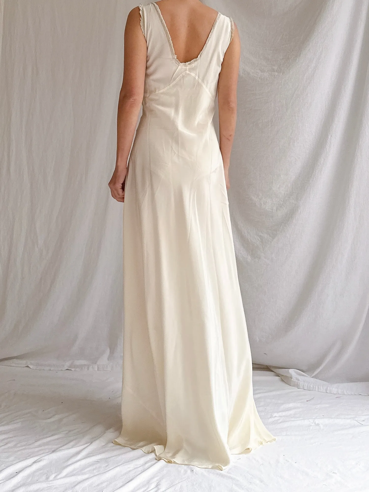 1930s Crepe Slip Dress - M