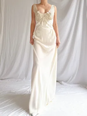 1930s Crepe Slip Dress - M