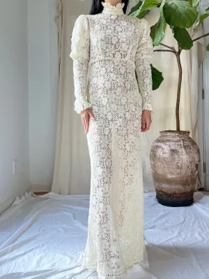 1960s Crochet Lace Gown - XXS
