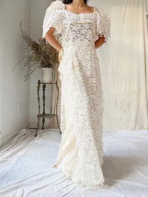 1970s Lace Tunic with Embellishments - S