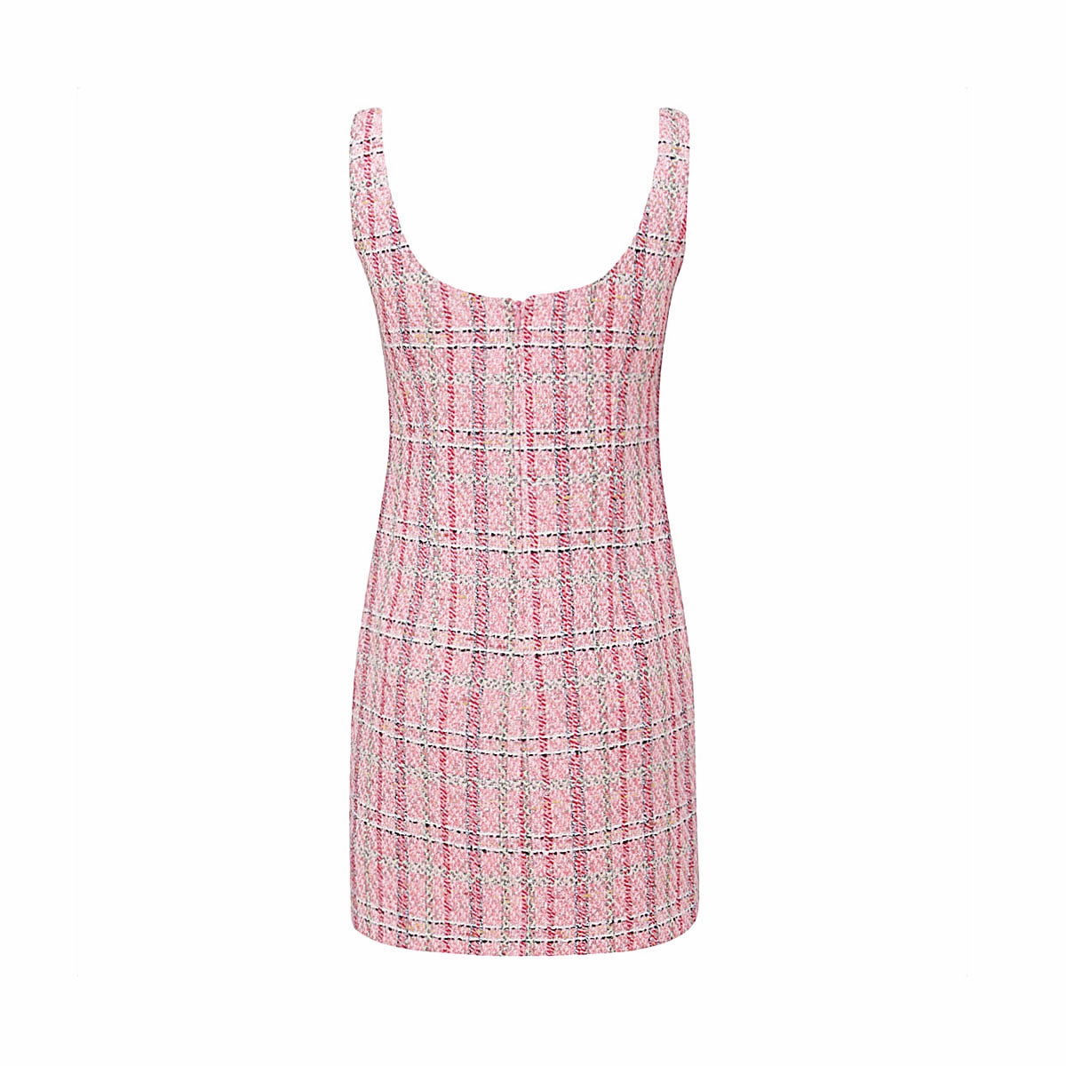 Alessandra Rich Pearl-Embellished Scoop Neck Mini Dress