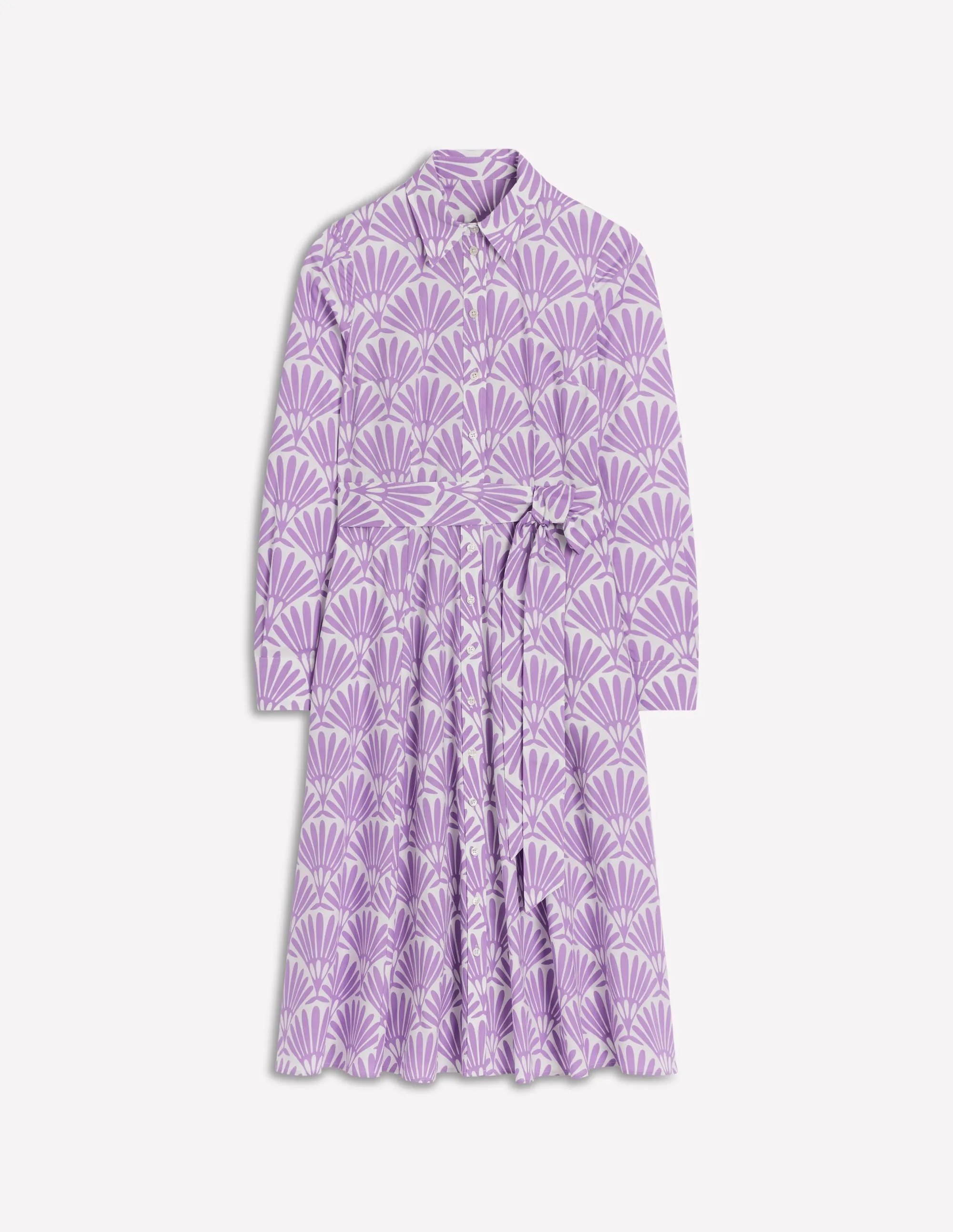 Amy Cotton Midi Shirt Dress-Pretty Violet. Deco Palm