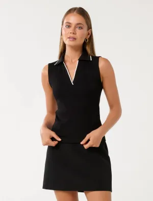 Anthea Tipped Edge Polo Top