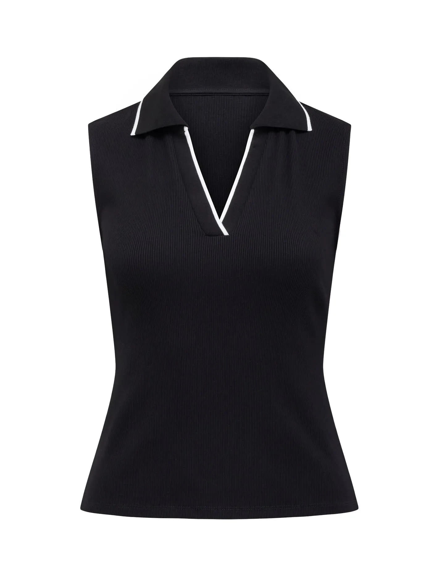Anthea Tipped Edge Polo Top