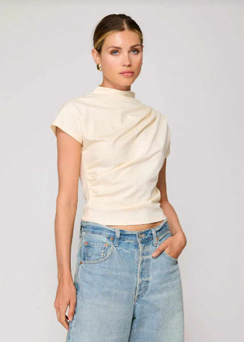 Archer Draped Top - Cream