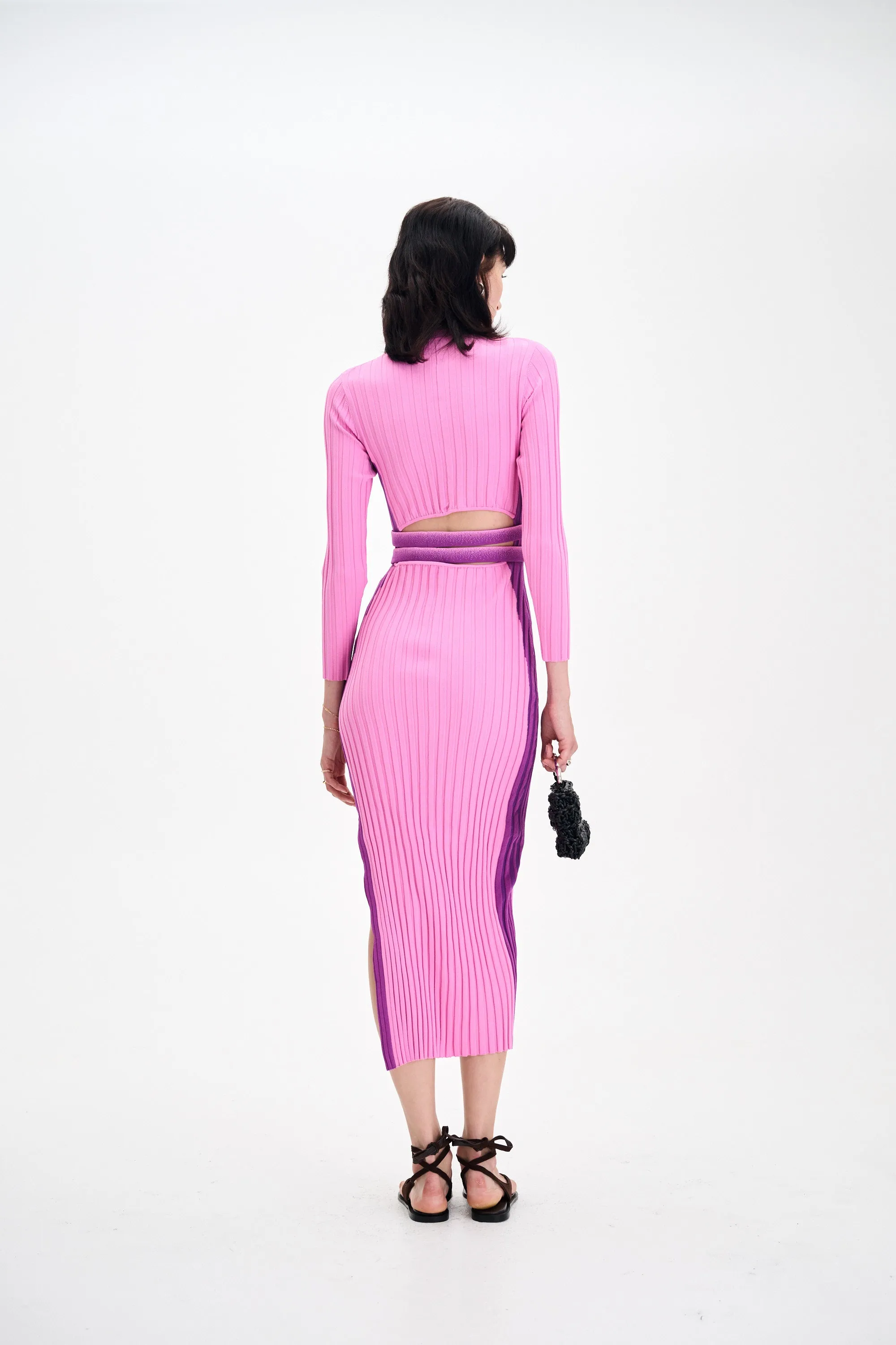 ASTER LONG SLEEVE PLEATED DRESS