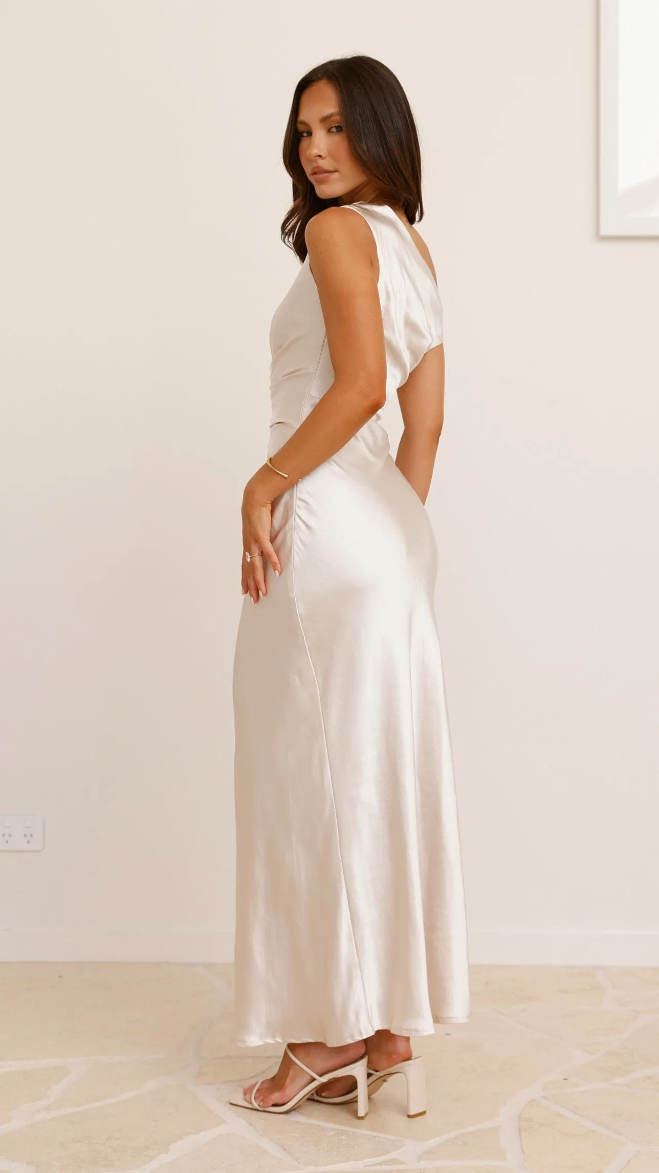 Auria Off Shoulder Maxi Dress - Champagne