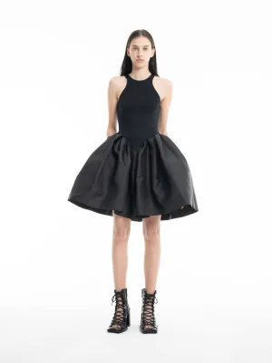BLACK MINI DRESS WITH TANK TOP SCOOPED