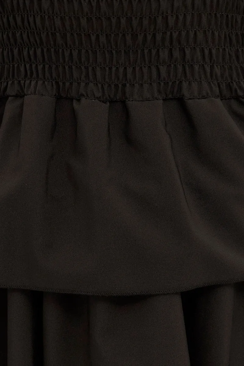 Black Tie Shoulder Skater Dress