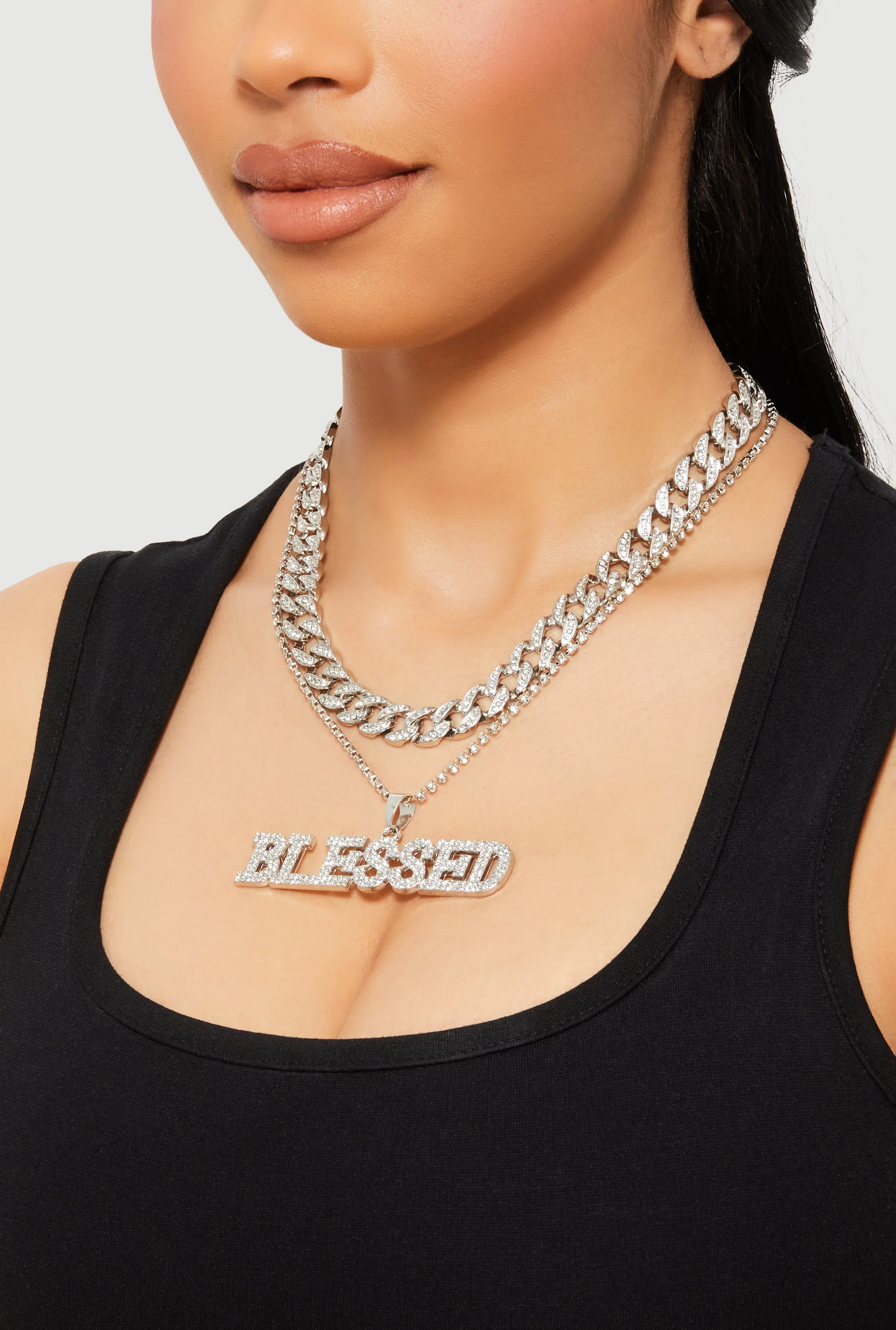 Blessed Cubic Zirconia Layered Necklace
