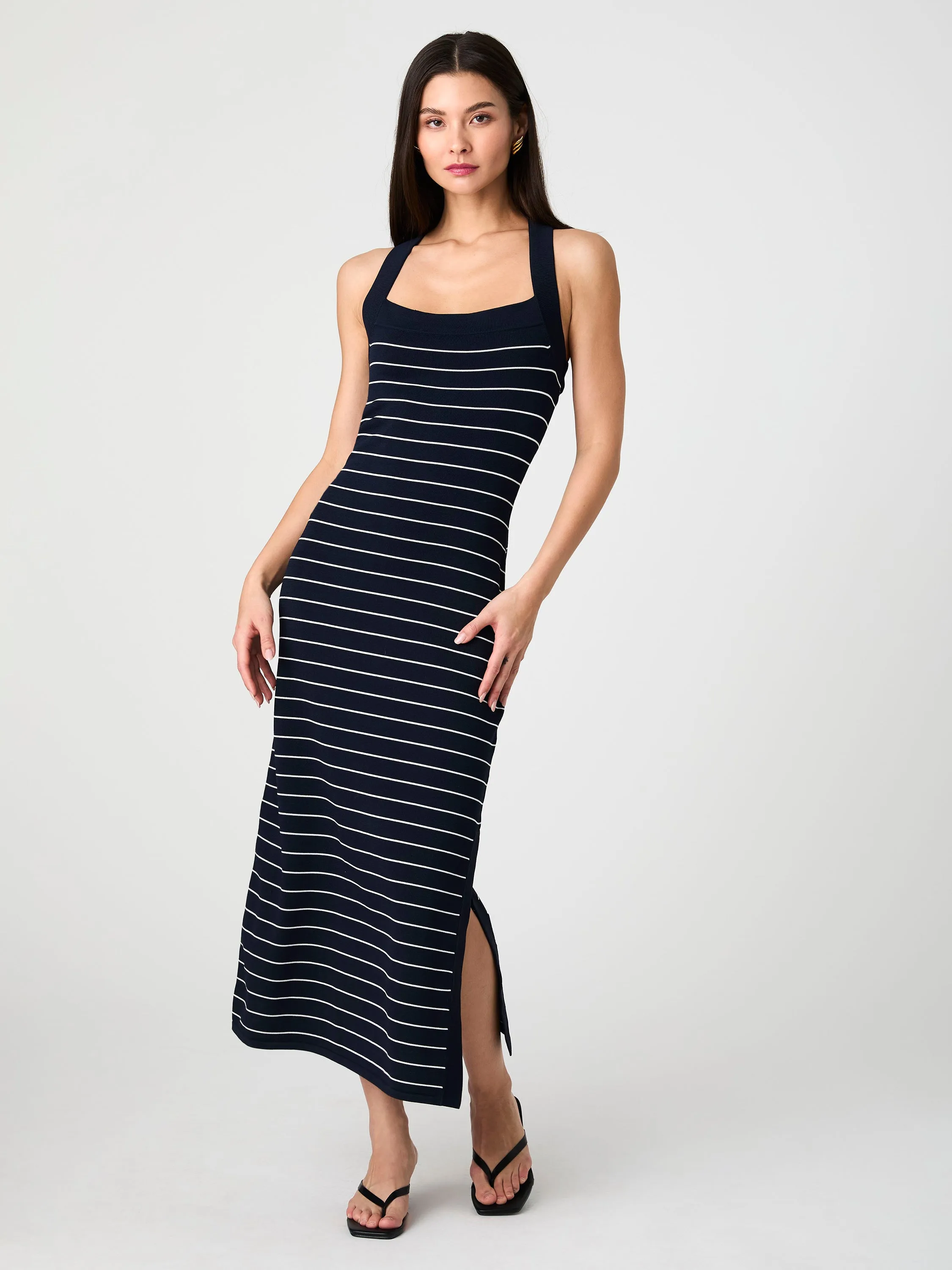 Bodycon Cross Back Midi Dress