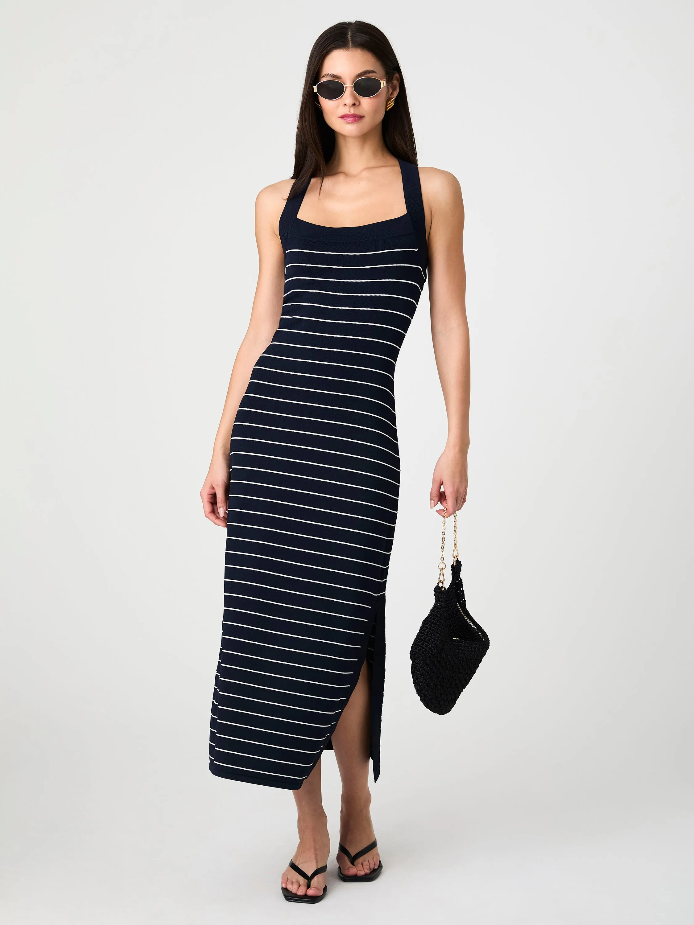 Bodycon Cross Back Midi Dress