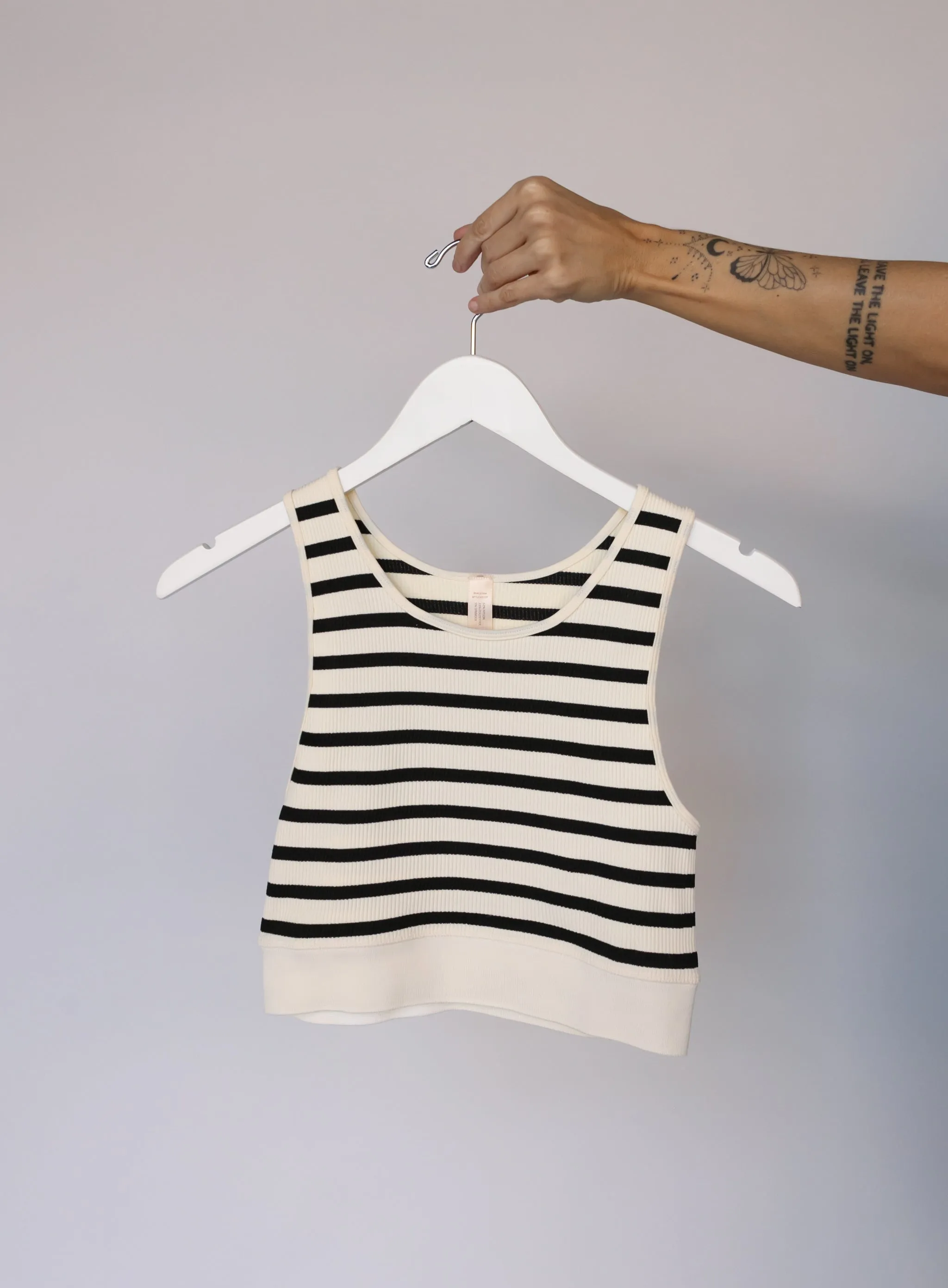 Celine Striped Tank - Black