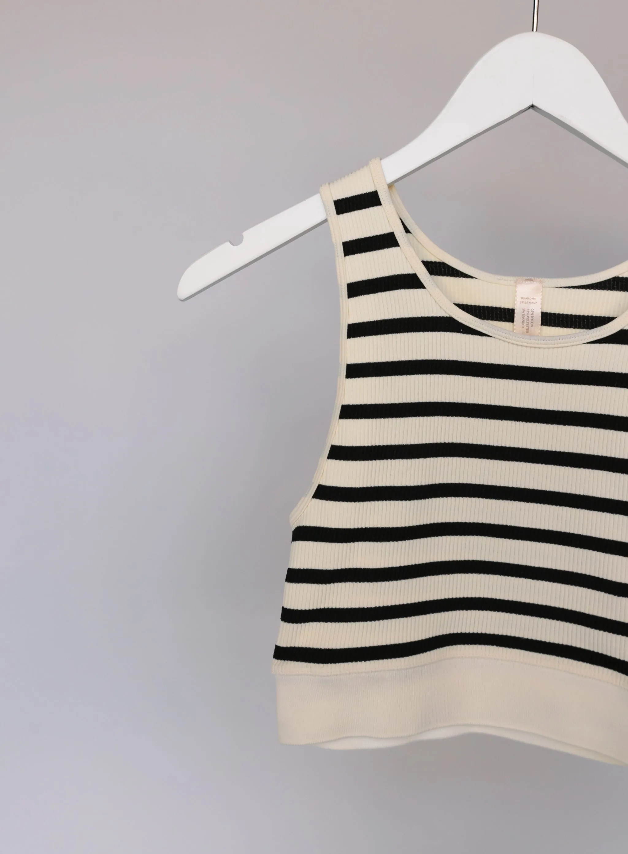 Celine Striped Tank - Black