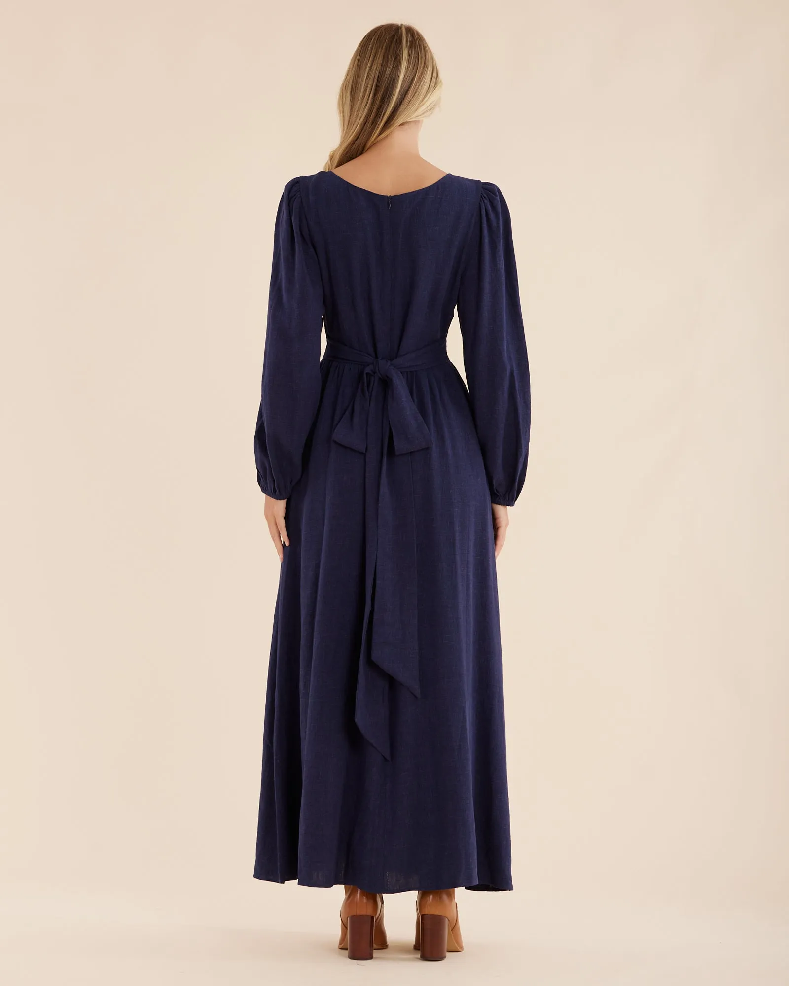 Chelsea V Neck Maxi Dress - Navy