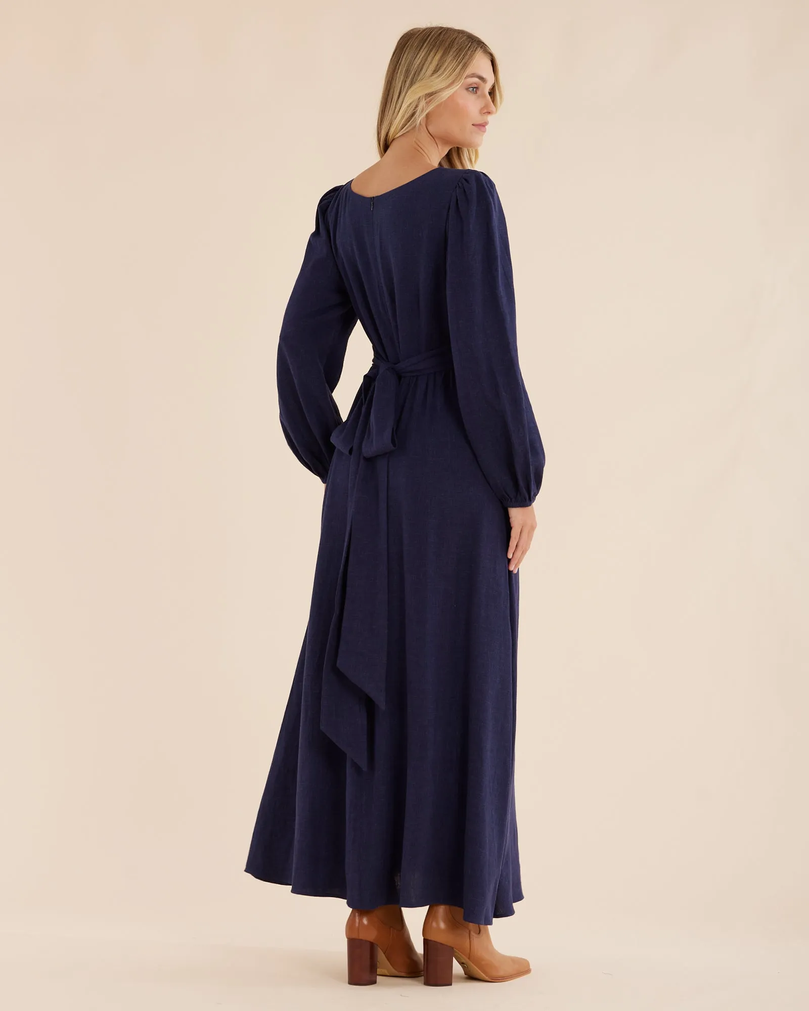 Chelsea V Neck Maxi Dress - Navy