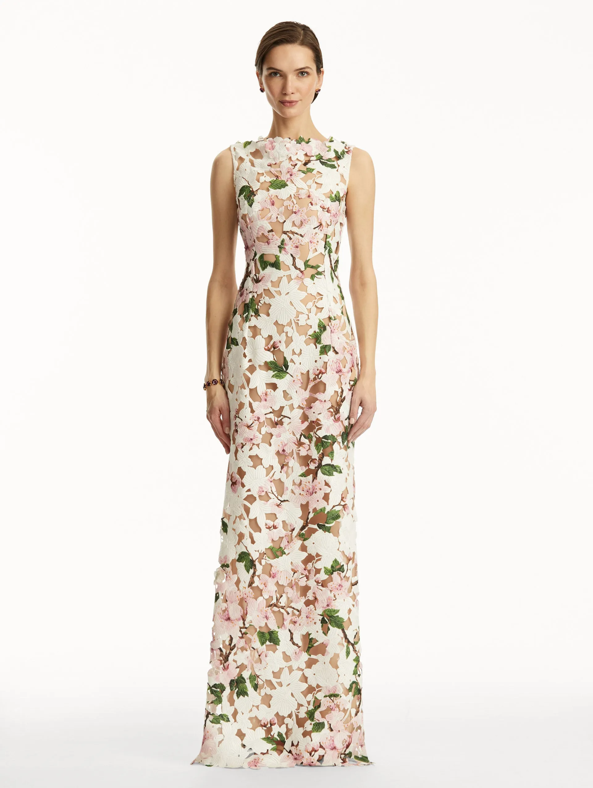 Cherry Blossom Guipure Gown