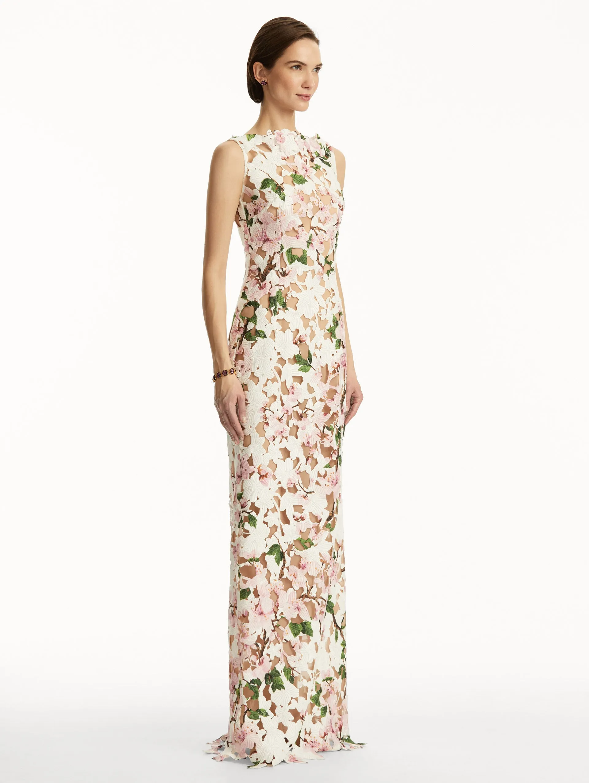 Cherry Blossom Guipure Gown