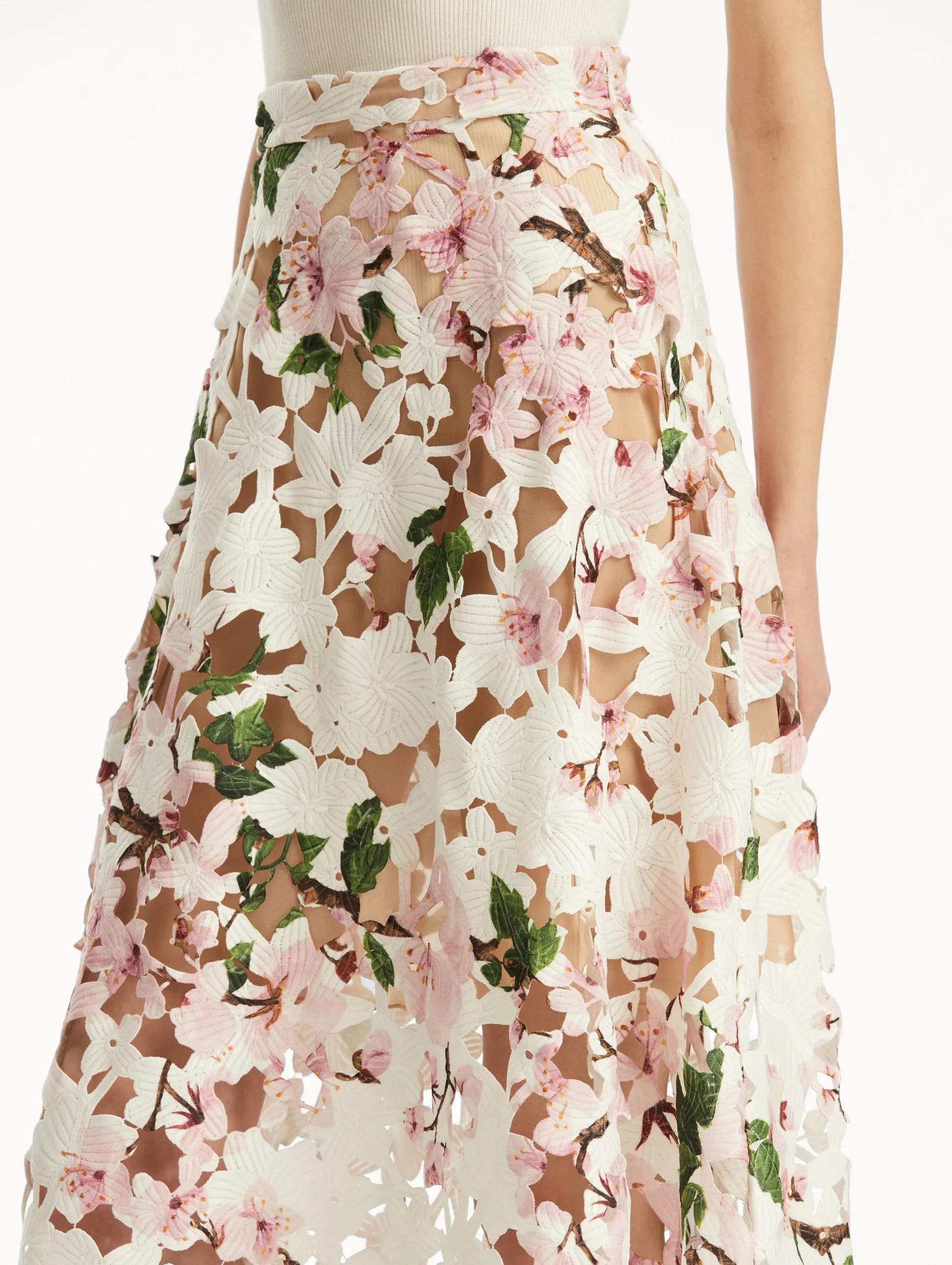 Cherry Blossom Guipure Skirt