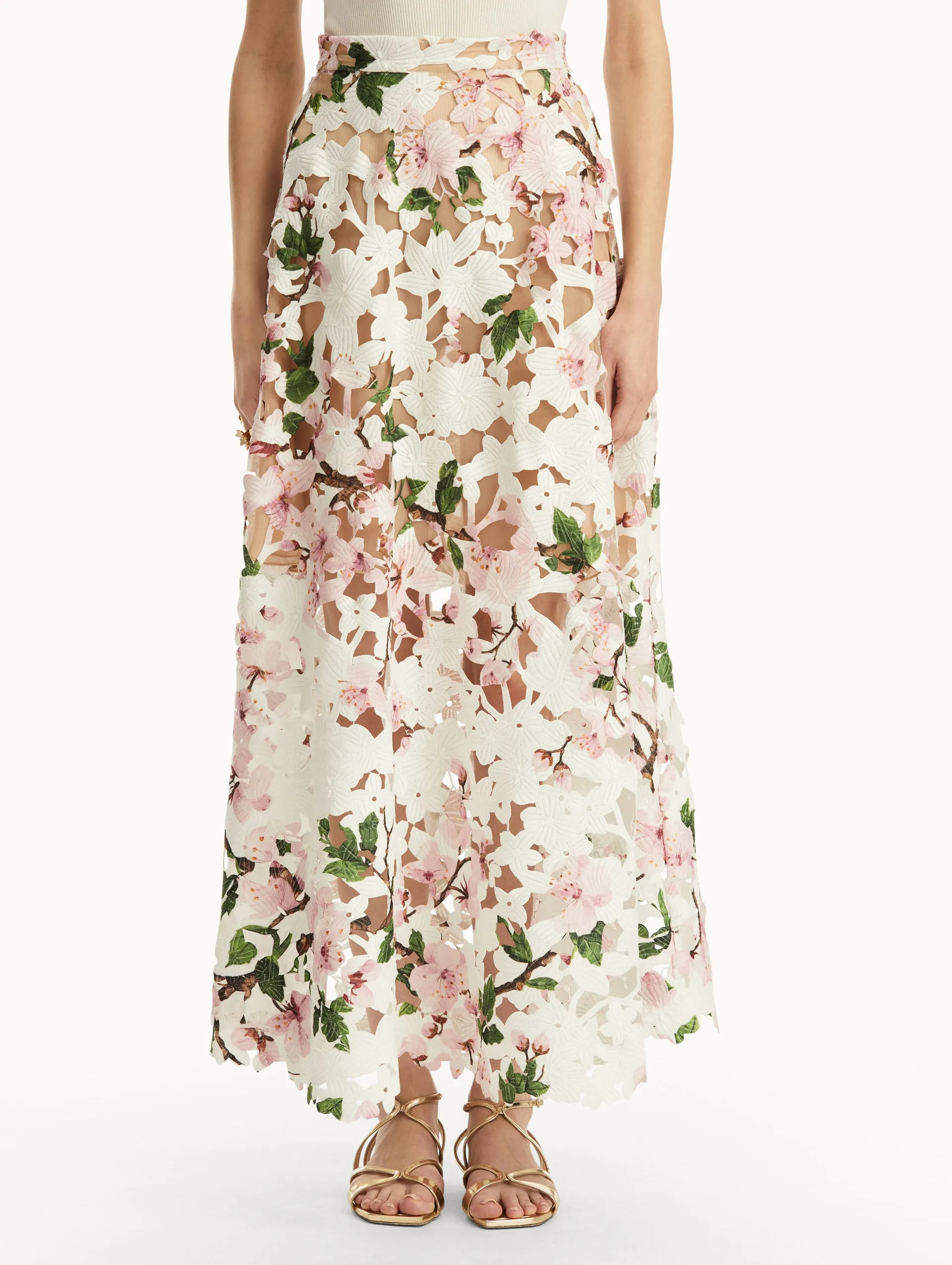 Cherry Blossom Guipure Skirt