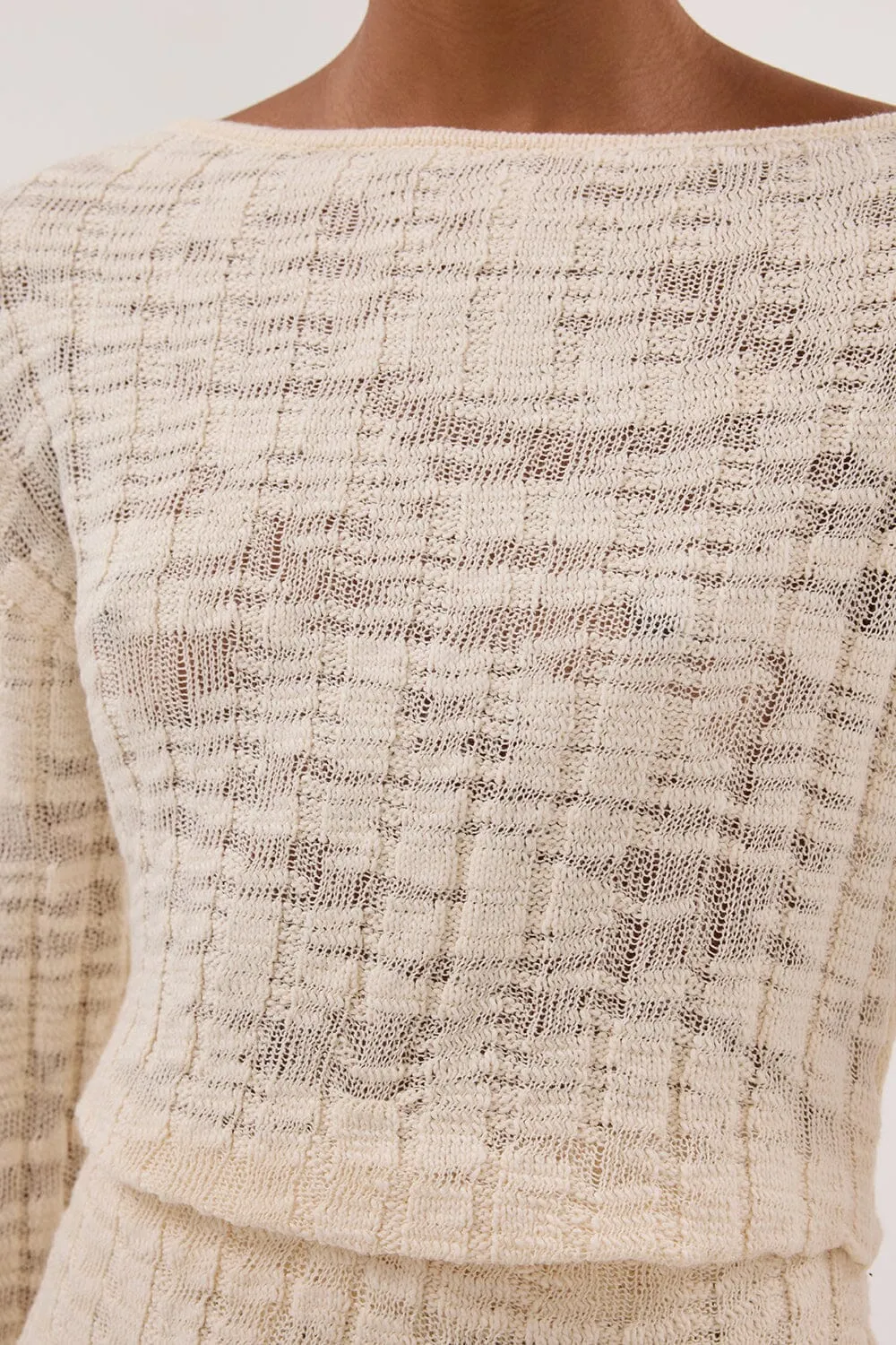CIA NATURAL LONG SLEEVE KNIT TOP
