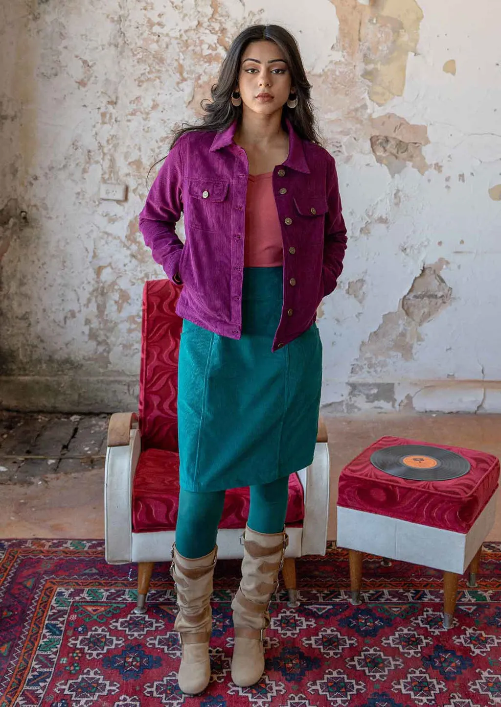 Corduroy Jacket Plum Caspia
