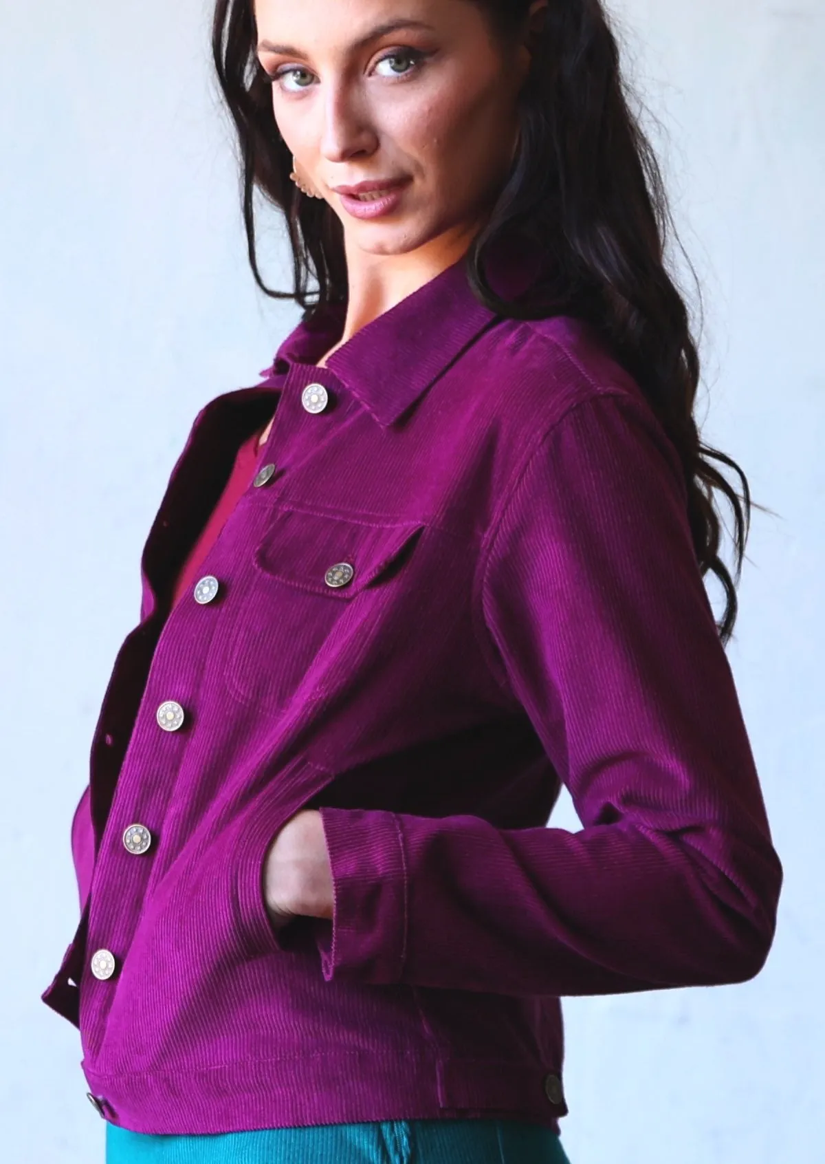 Corduroy Jacket Plum Caspia