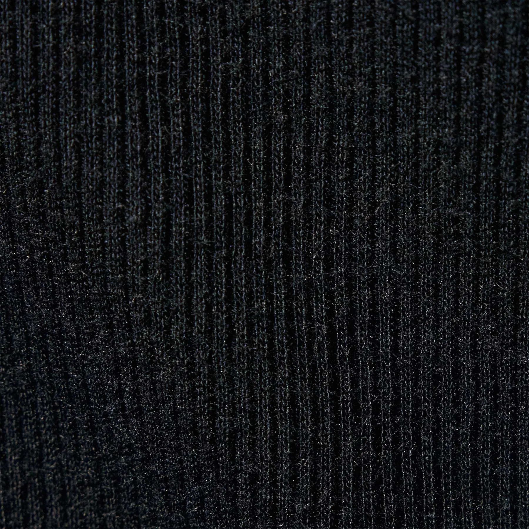 Cotton Cashmere Blend Rib Deep V Neck - Black