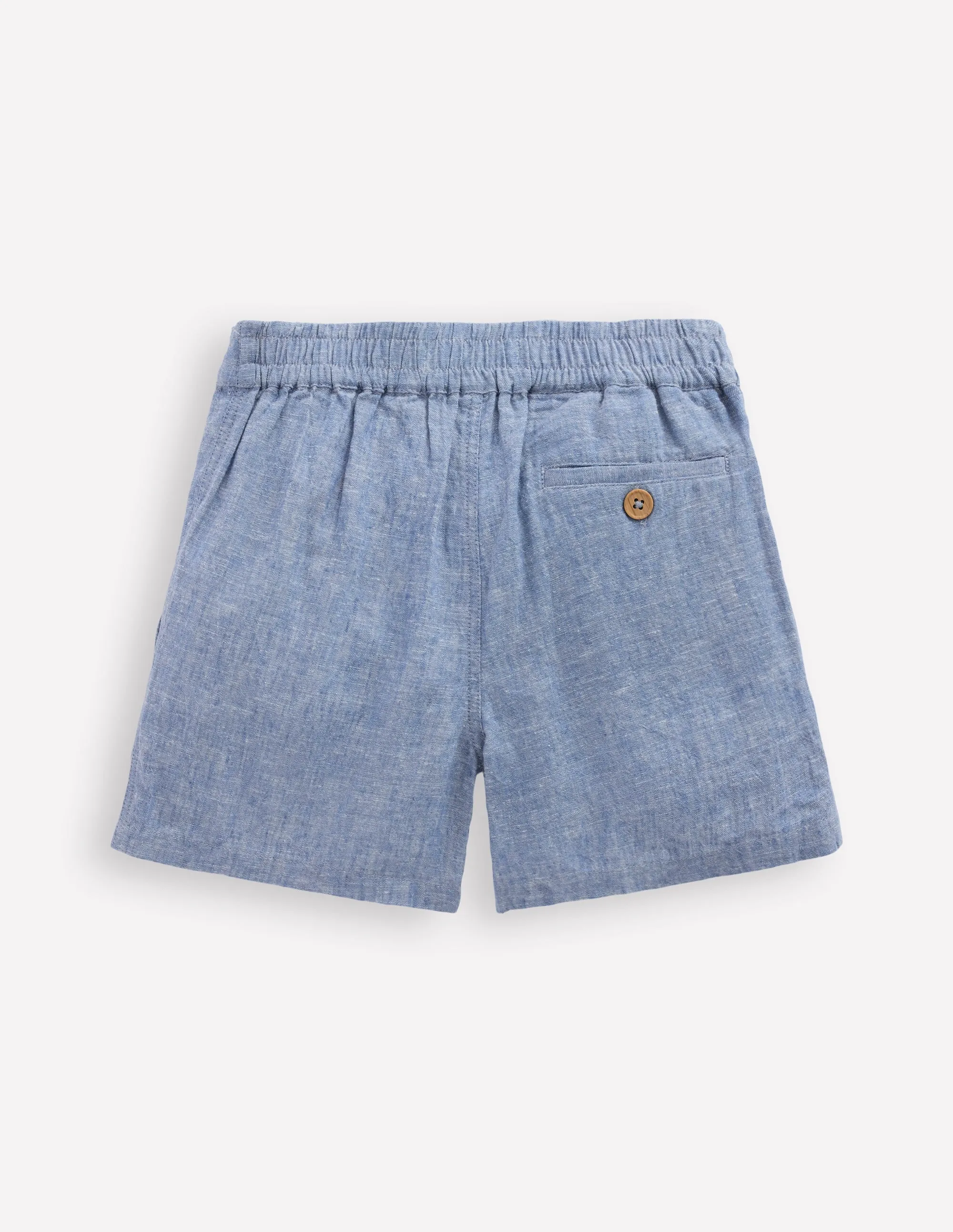 Cotton Linen Shorts-Chambray