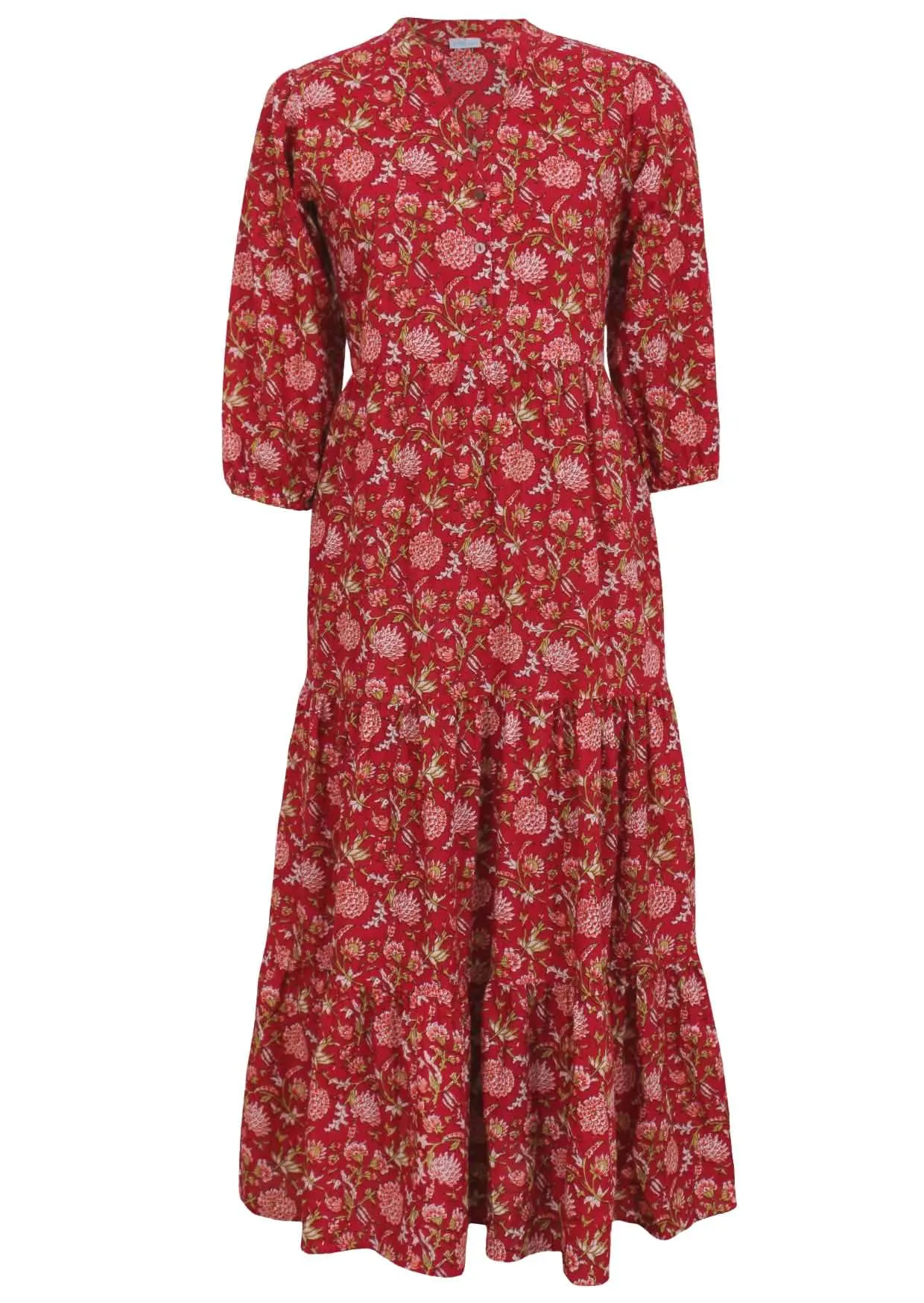 Cranberry Tiered Maxi Dress