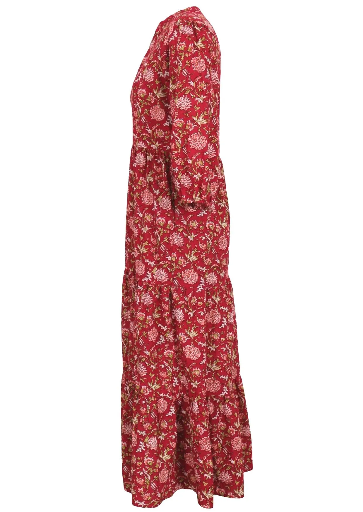 Cranberry Tiered Maxi Dress