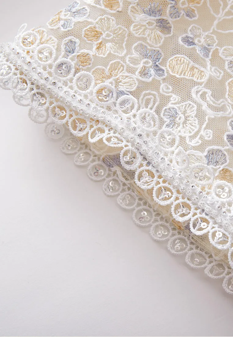 Cream Floral Lace Dress