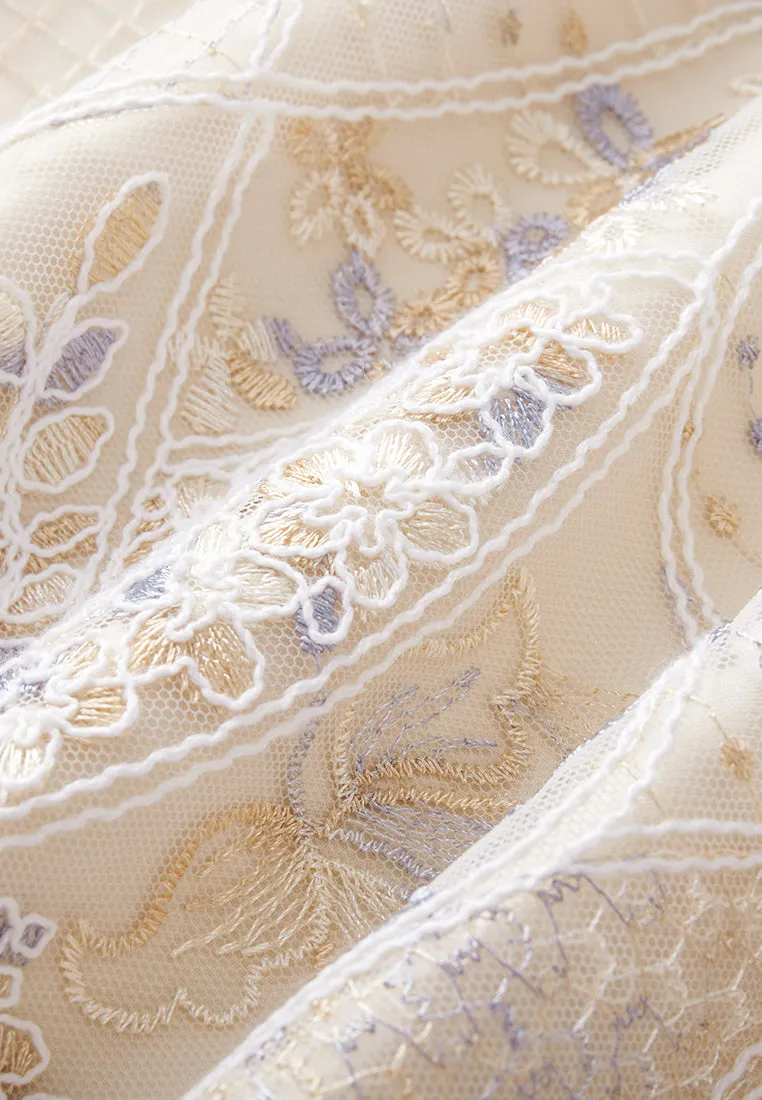 Cream Floral Lace Dress