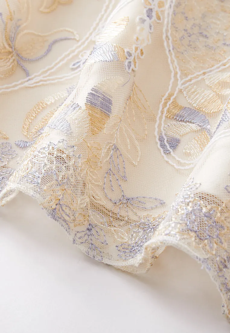 Cream Floral Lace Dress