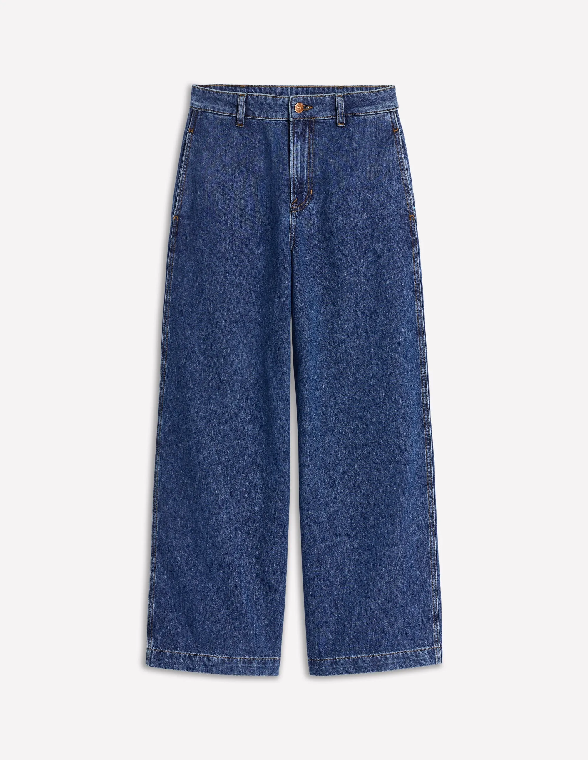 Cropped Fluid Jeans-Mid Vintage