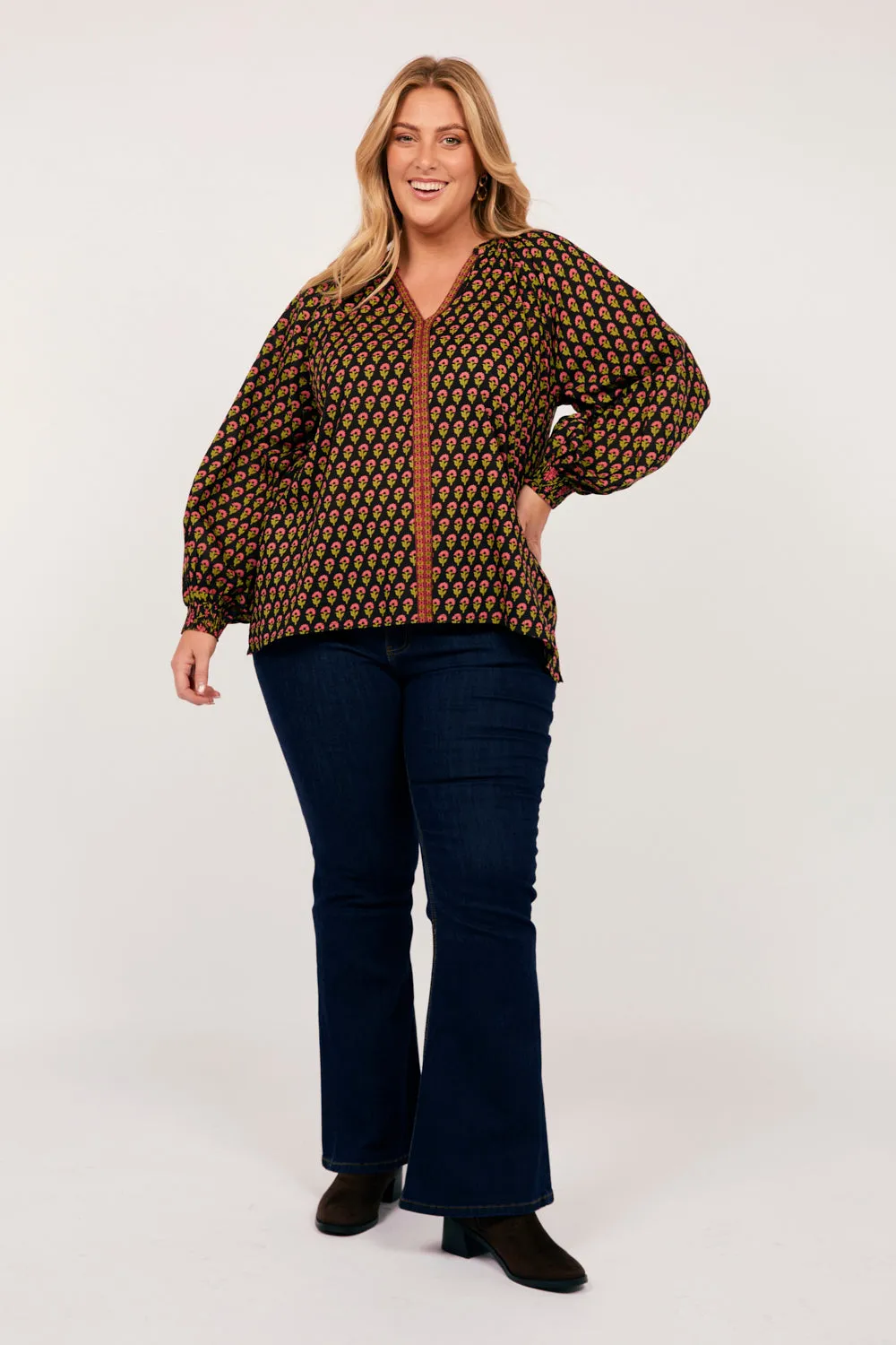 Danny V-Neck Top in Kashmir