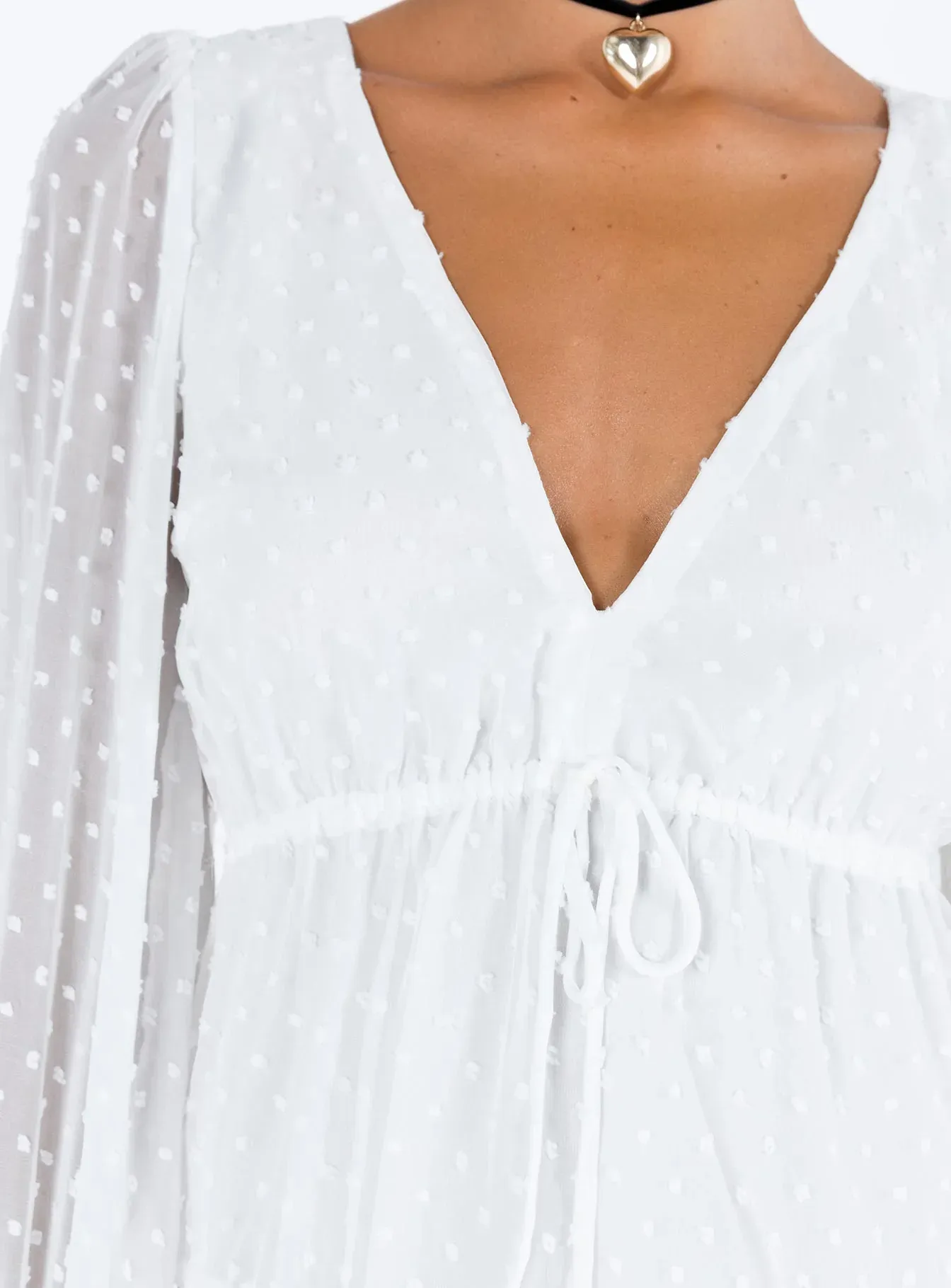 Dialla Long Sleeve Mini Dress White