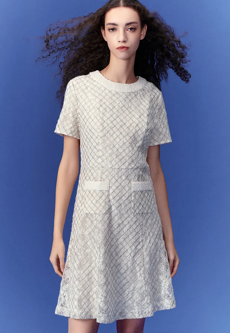 Diamond Line Lurex Lace Dress