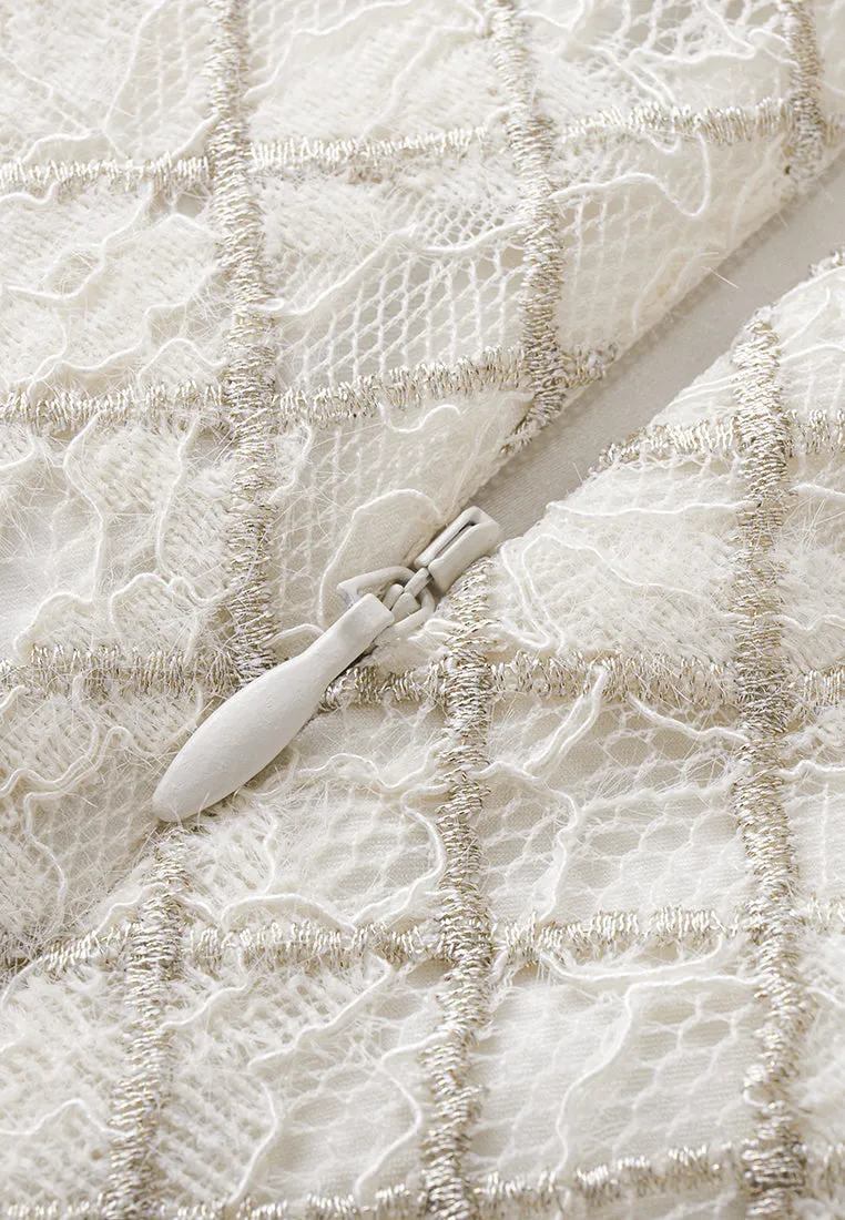 Diamond Line Lurex Lace Dress