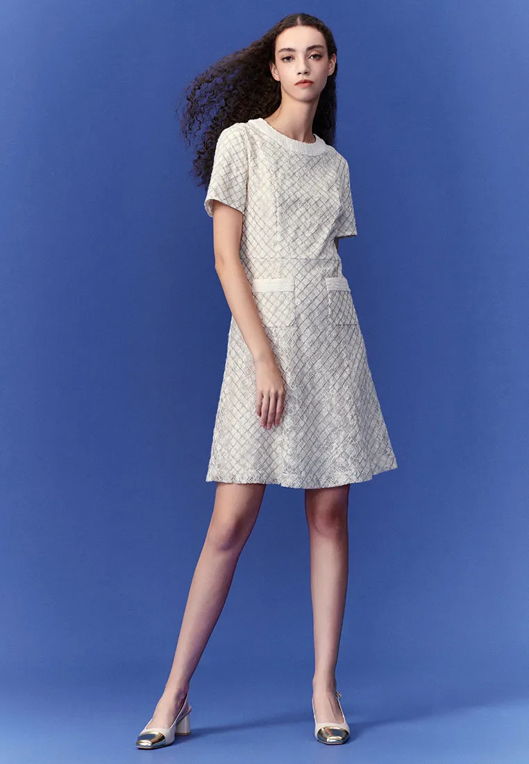 Diamond Line Lurex Lace Dress