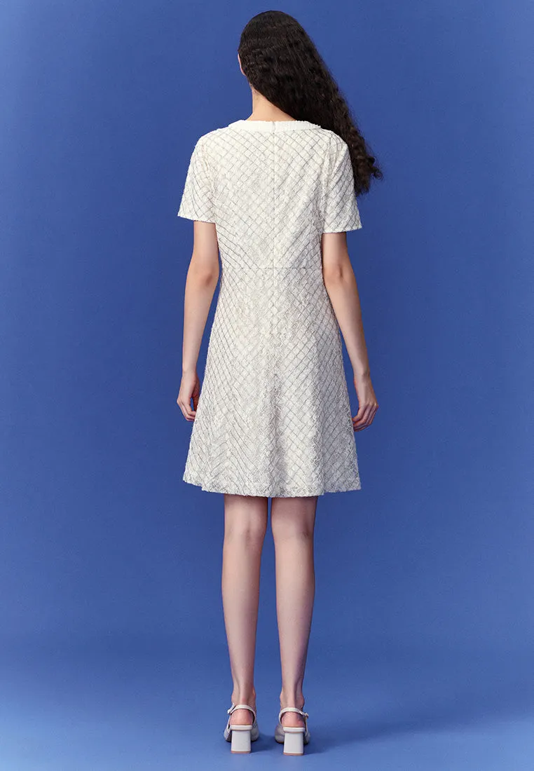 Diamond Line Lurex Lace Dress