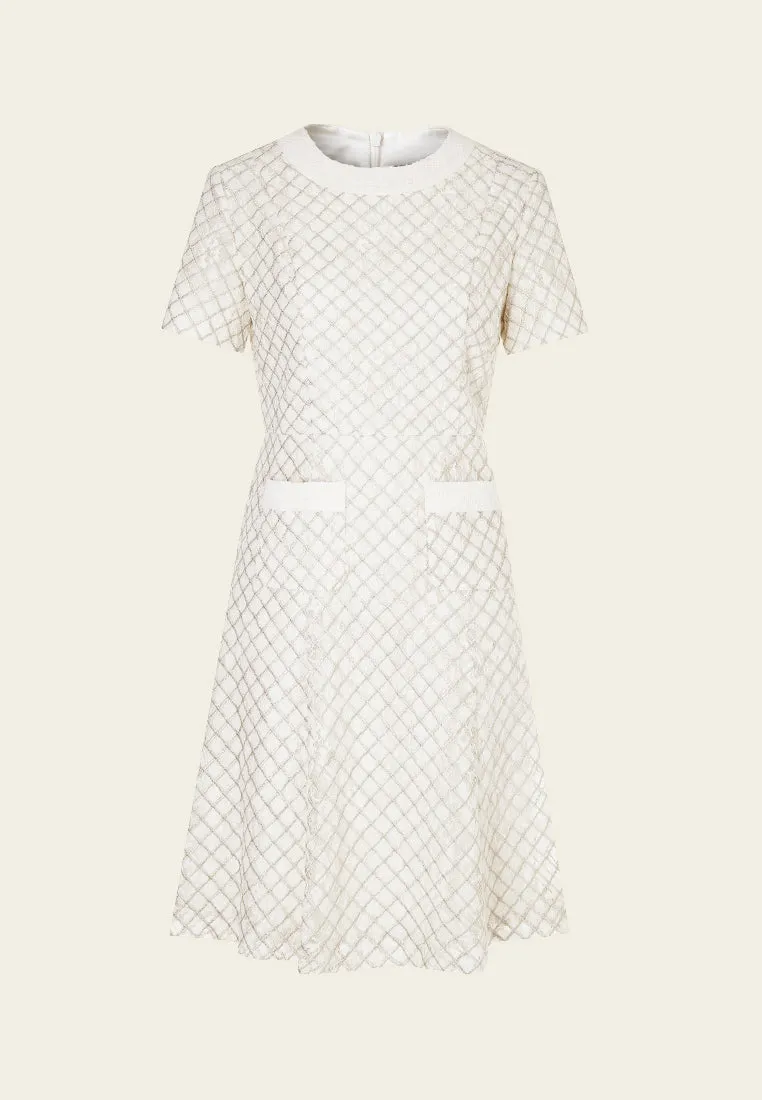 Diamond Line Lurex Lace Dress