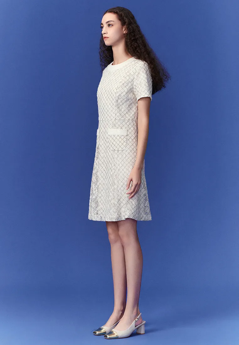 Diamond Line Lurex Lace Dress