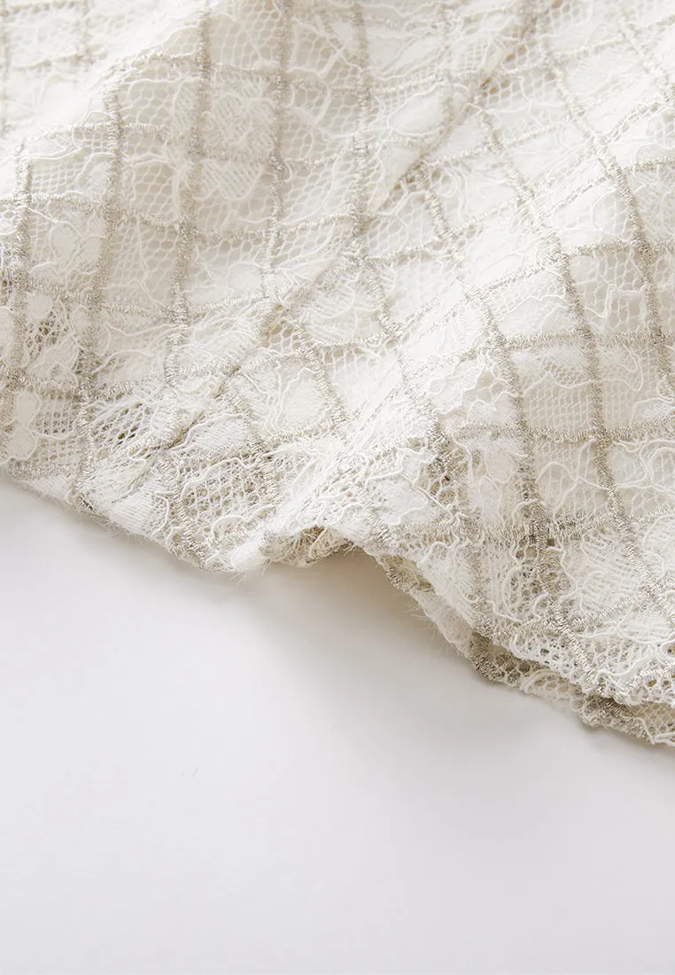Diamond Line Lurex Lace Dress