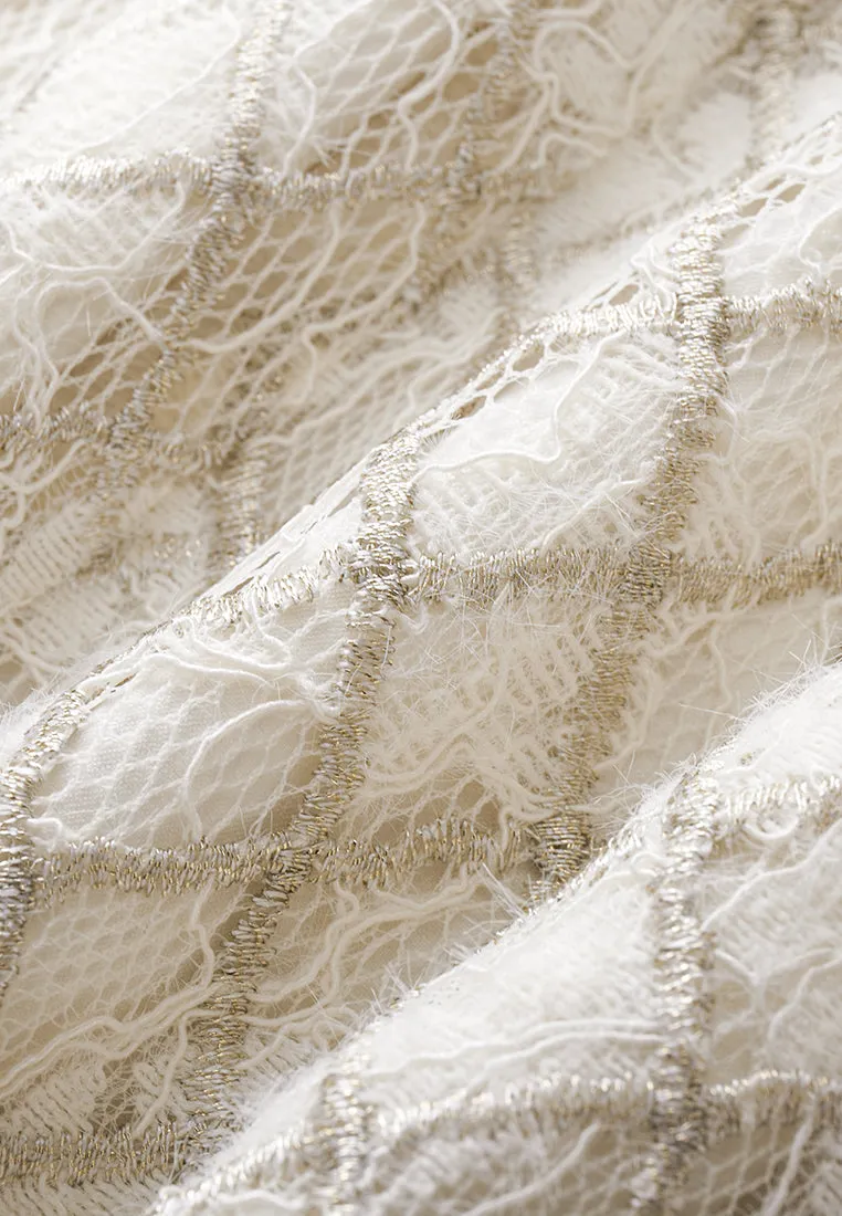 Diamond Line Lurex Lace Dress