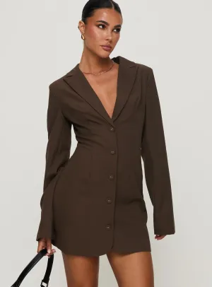 Dianah Blazer Mini Dress Brown