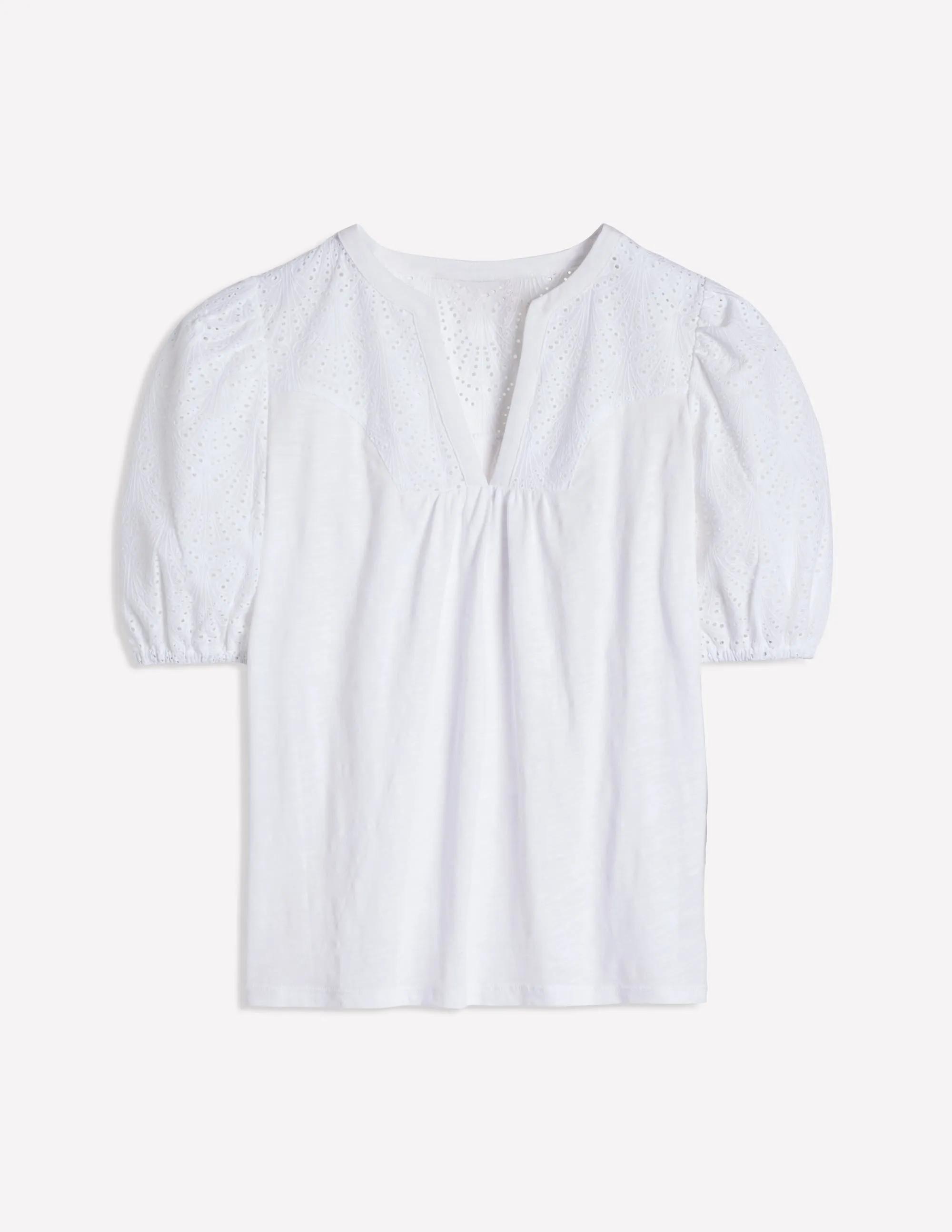 Dolly Broderie Top-White