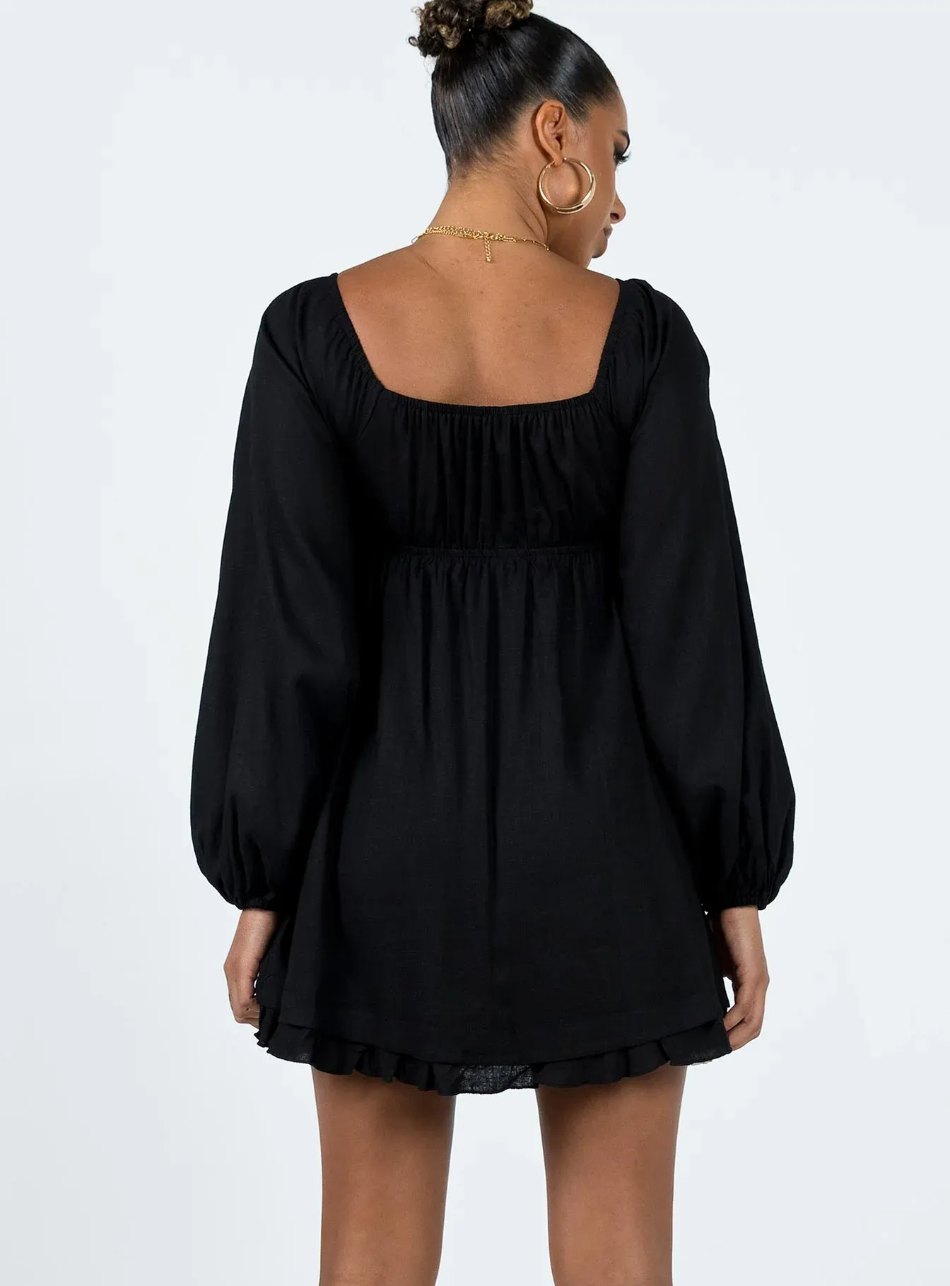 Empress Of Love Long Sleeve Mini Dress Black