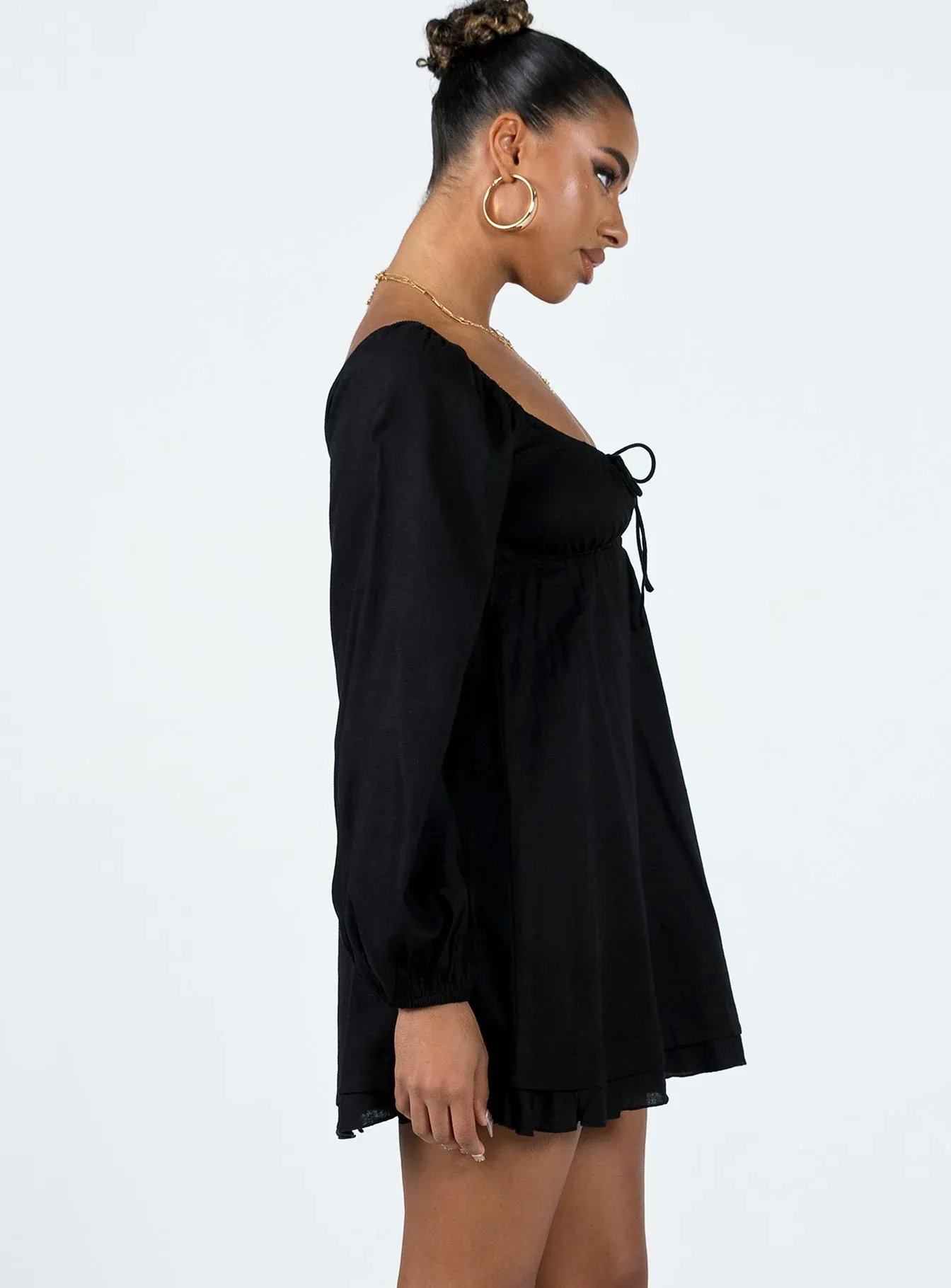 Empress Of Love Long Sleeve Mini Dress Black